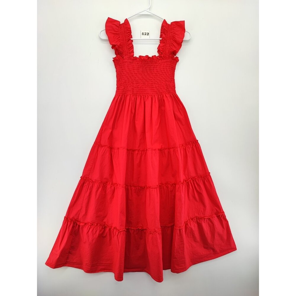 Elegant Red Ruffle Maxi Dress
